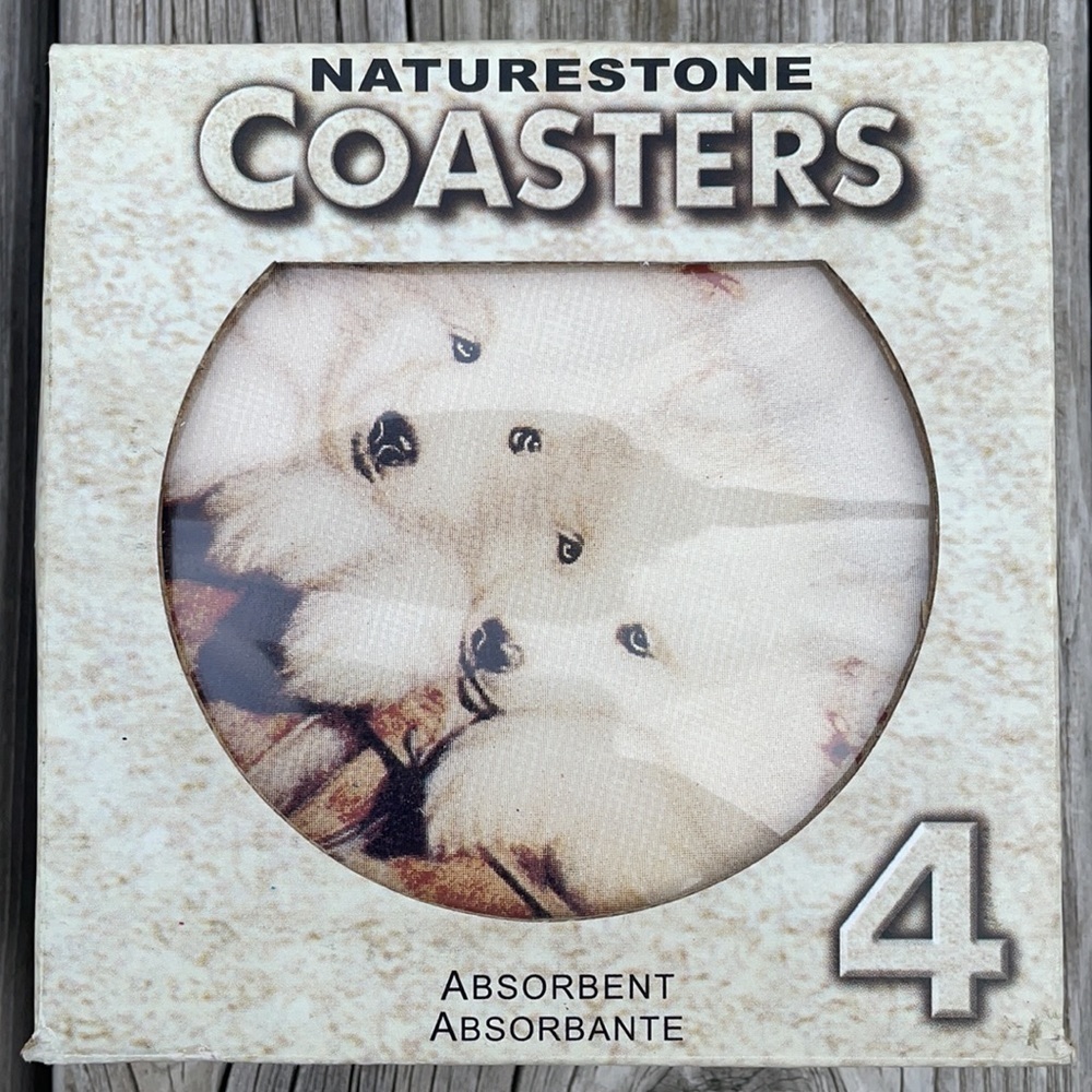 Naturestone Coasters Absorbent (Set of 4) Puppies
